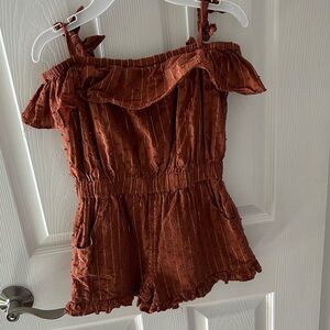 Janie and Jack Terracotta Romper